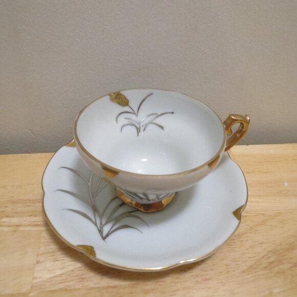 Coffee Tea 15pc Set Oakwood Japan Grain/Grasses Cream Sugar Teacups Saucers - Picture 11 of 16